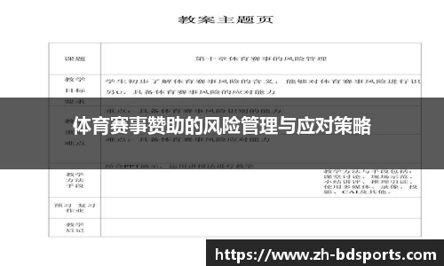 体育赛事赞助的风险管理与应对策略